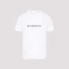Givenchy White Crewneck T-shirt With Logo Print In Cotton Man In White
