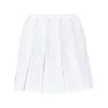 Givenchy Pleated Pointelle Knit Skirt With Ribbed Waistband In White