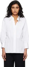 Givenchy Womens White Slashed Open-collar Cotton Shirt In White
