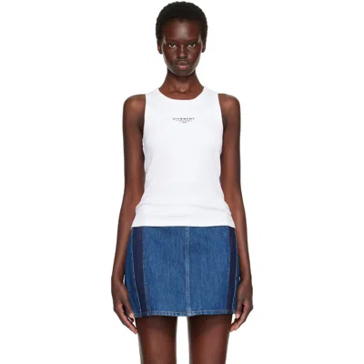 Givenchy White Slim Fit ' Stamp' Print Tank Top