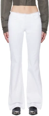 Givenchy Raw-cut Detail Low-rise Flared Jeans In 100-white