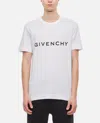 Givenchy White Crewneck T-shirt With Logo Print In Cotton Man In White