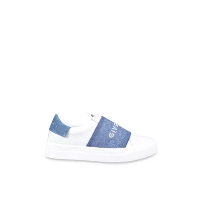 Givenchy White Sneakers For Kids With Logo In Bianco