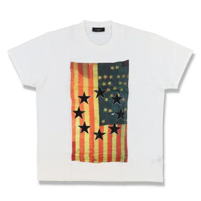Pre-owned Givenchy White Star Applique Flag Print Oversized T-shirt