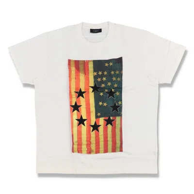 Pre-owned Givenchy White Star Applique Flag Print Oversized T-shirt