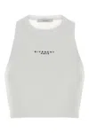 Givenchy White Sleeveless Top With Logo Lettering On The Front In Cotton Stretch Woman In White