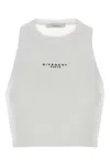 Givenchy White Sleeveless Top With Logo Lettering On The Front In Cotton Stretch Woman In White