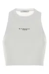 Givenchy White Sleeveless Top With Logo Lettering On The Front In Cotton Stretch Woman In White