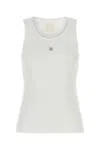 Givenchy White Stretch Cotton Tank Top
