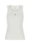Givenchy White Stretch Cotton Tank Top In White