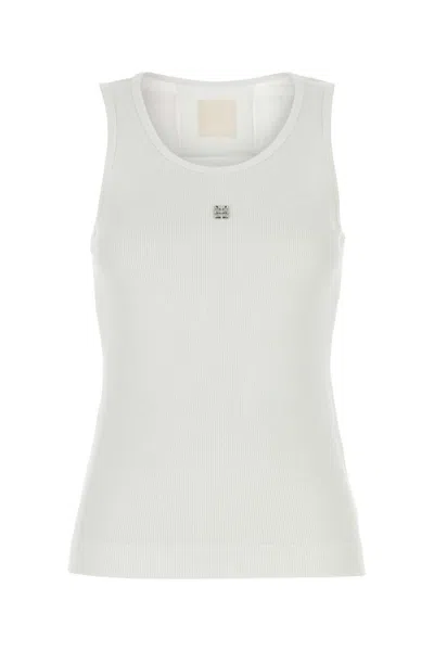 GIVENCHY WHITE STRETCH COTTON TANK TOP