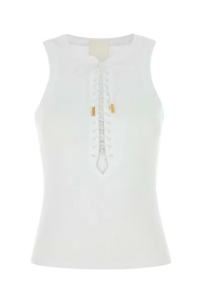 GIVENCHY WHITE STRETCH COTTON TANK TOP