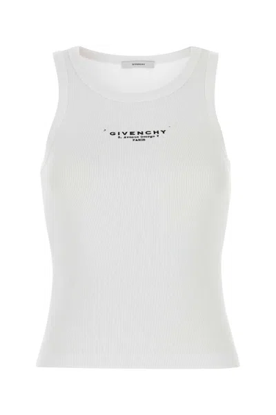 GIVENCHY WHITE STRETCH COTTON TANK TOP