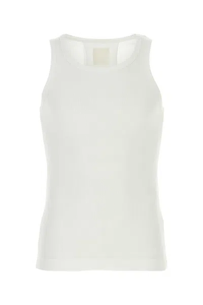 GIVENCHY WHITE STRETCH COTTON TANK TOP