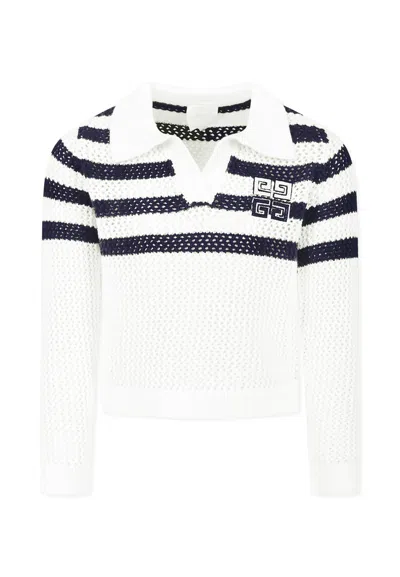 Givenchy Kids' White Sweater For Girl With 4g Motif