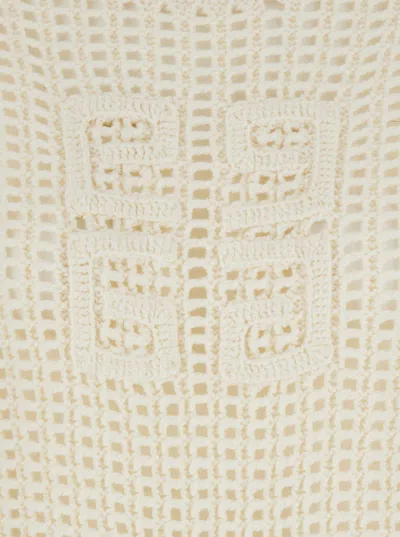 Givenchy White Sweater With 4g Detail In Openwork Knit Woman