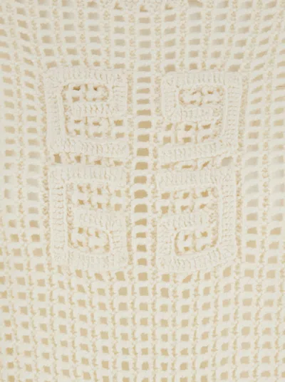 Givenchy White Sweater With 4g Detail In Openwork Knit Woman