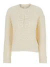 Givenchy White Sweater With 4g Detail In Openwork Knit Woman