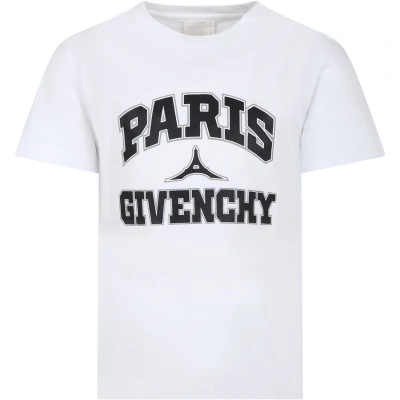 Givenchy Kids' White T-shirt For Boy With Logo