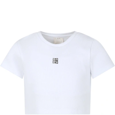 Givenchy Kids' 4g-logo Round-neck T-shirt In White