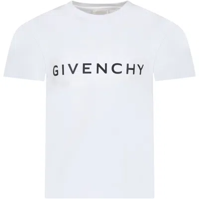 Givenchy Kids' Logo Print T-shirt In White