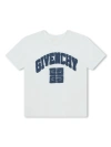 GIVENCHY WHITE T-SHIRT WITH APPLIED BLUE LOGO