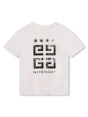 GIVENCHY WHITE T-SHIRT WITH BLACK GIVENCHY 4G PRINT