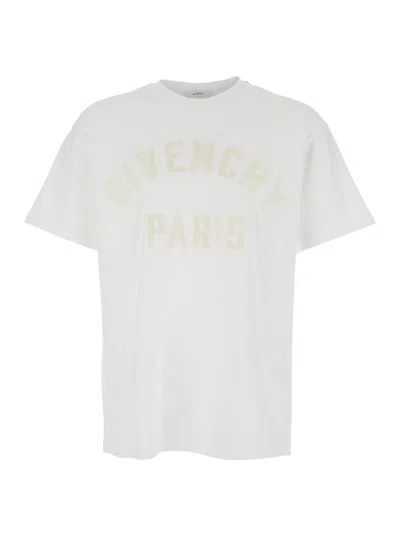Givenchy White T-shirt With Maxi Logo On The Front In Cotton Man