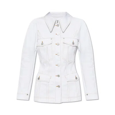 GIVENCHY GIVENCHY WHITE TAILORED JACKET WITH STRUCTURED COLLAR