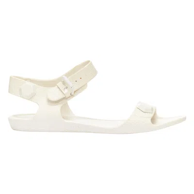 Pre-owned Givenchy White Textured Rubber Hexagon Stud Flat Jelly Sandals Eu41