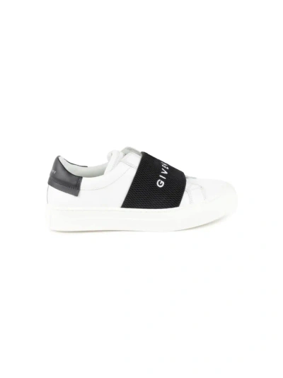 Givenchy Kids' White Urban Street Sneakers With Black Logo Band