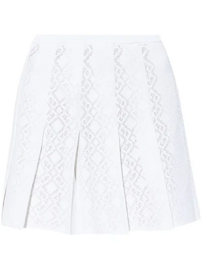 Givenchy White Viscose Pleated Mini Skirt