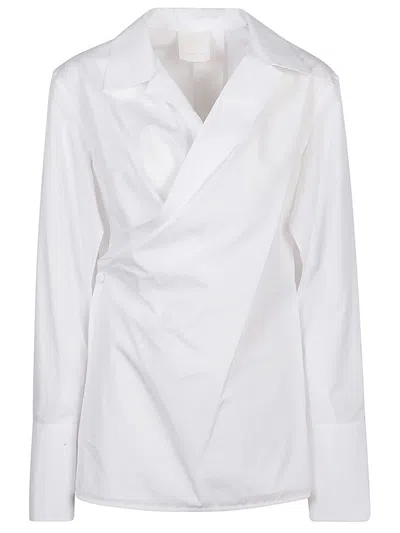 GIVENCHY WHITE WRAP-POPLIN SHIRT