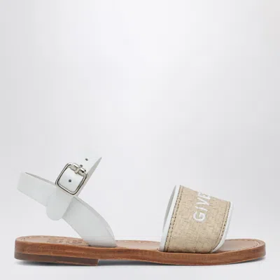 Givenchy White/beige Sandals With Logo In Multi