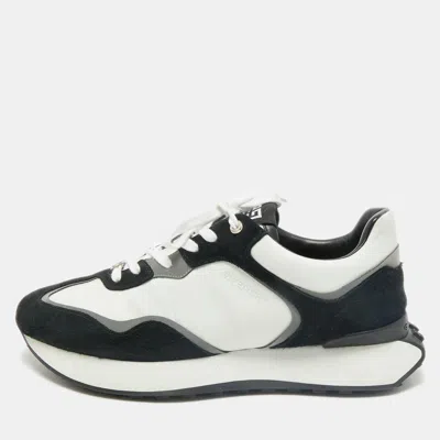 Pre-owned Givenchy White/black Nylon And Suede Giv Runner Sneakers Size 45