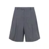Givenchy Whiteblue Check Pattern Shorts In Blue
