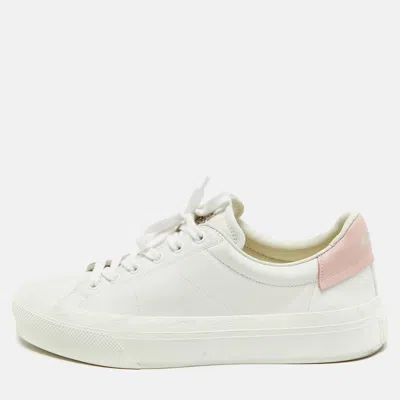 Pre-owned Givenchy White/pink Leather Low Top Sneakers Size 40