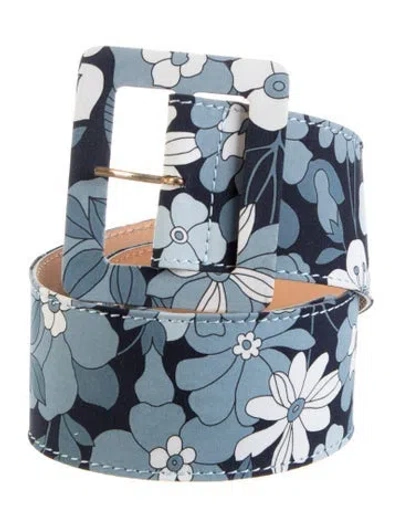 Pre-owned Givenchy Wide Canvas Waist Belt In Blue