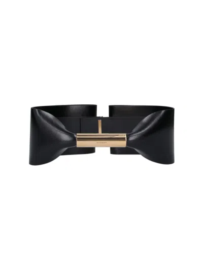 Givenchy Wide Leather Belt In Black