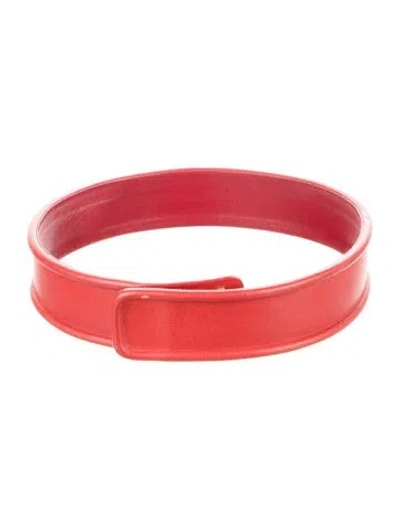 Pre-owned Givenchy Wide Leather Waist Belt In Red