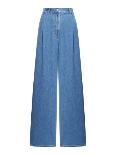 Givenchy Wide Leg Baggy Jeans In Blue