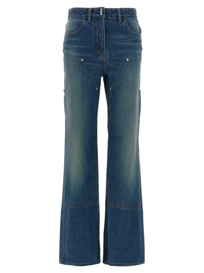 Givenchy Wide Leg Denim Jeans In Blue
