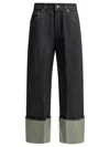 Givenchy Wide Leg Blue Cotton Jeans In Black