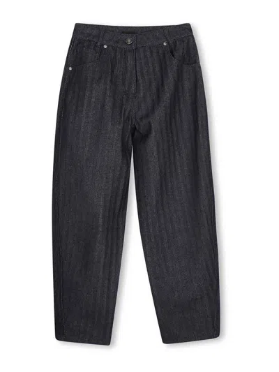 Givenchy Kids' Wide Leg Jeans In Blue
