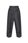 Givenchy Women Denim Blue Linen Blend Palazzo Pant In Blue