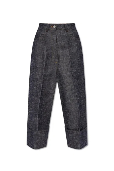 GIVENCHY GIVENCHY PLEAT DETAILED CROPPED JEANS