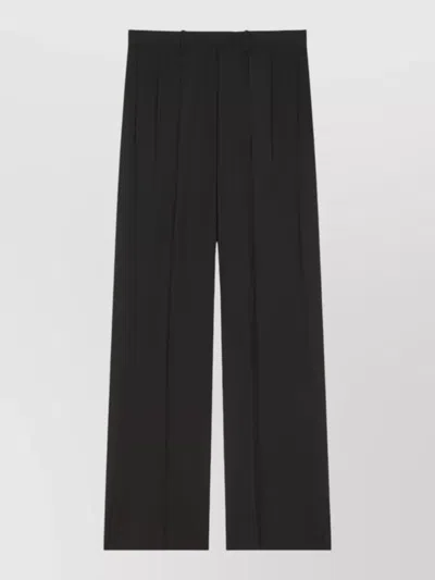 Givenchy Wide Leg Tailored Trousers Pleated Waist In Black