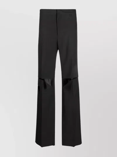 GIVENCHY WIDE LEG WOOL TROUSERS WITH CUT-OUT DETAILING