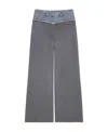 Givenchy Women's Oversized Jeans In Mixed Denim And Flannel In Gray
