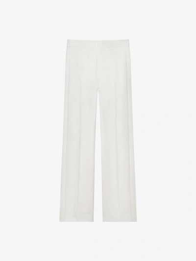 Givenchy Wide Trousers In Wool And Mohair With Piping Detail In White